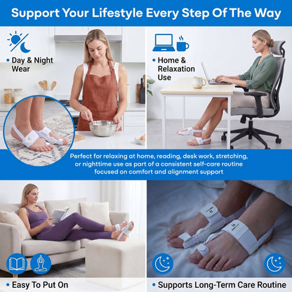 Bunion Corrector Fully Adjustable Women & Men Bunion Fix Big Toe Separator Day/Night Support Hallux Valgus (2PCS)